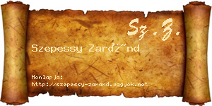Szepessy Zaránd névjegykártya